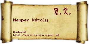 Nepper Károly névjegykártya
