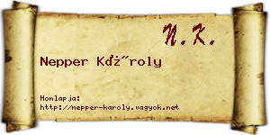 Nepper Károly névjegykártya