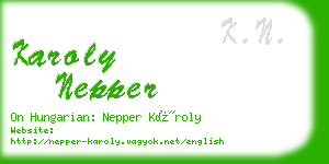 karoly nepper business card